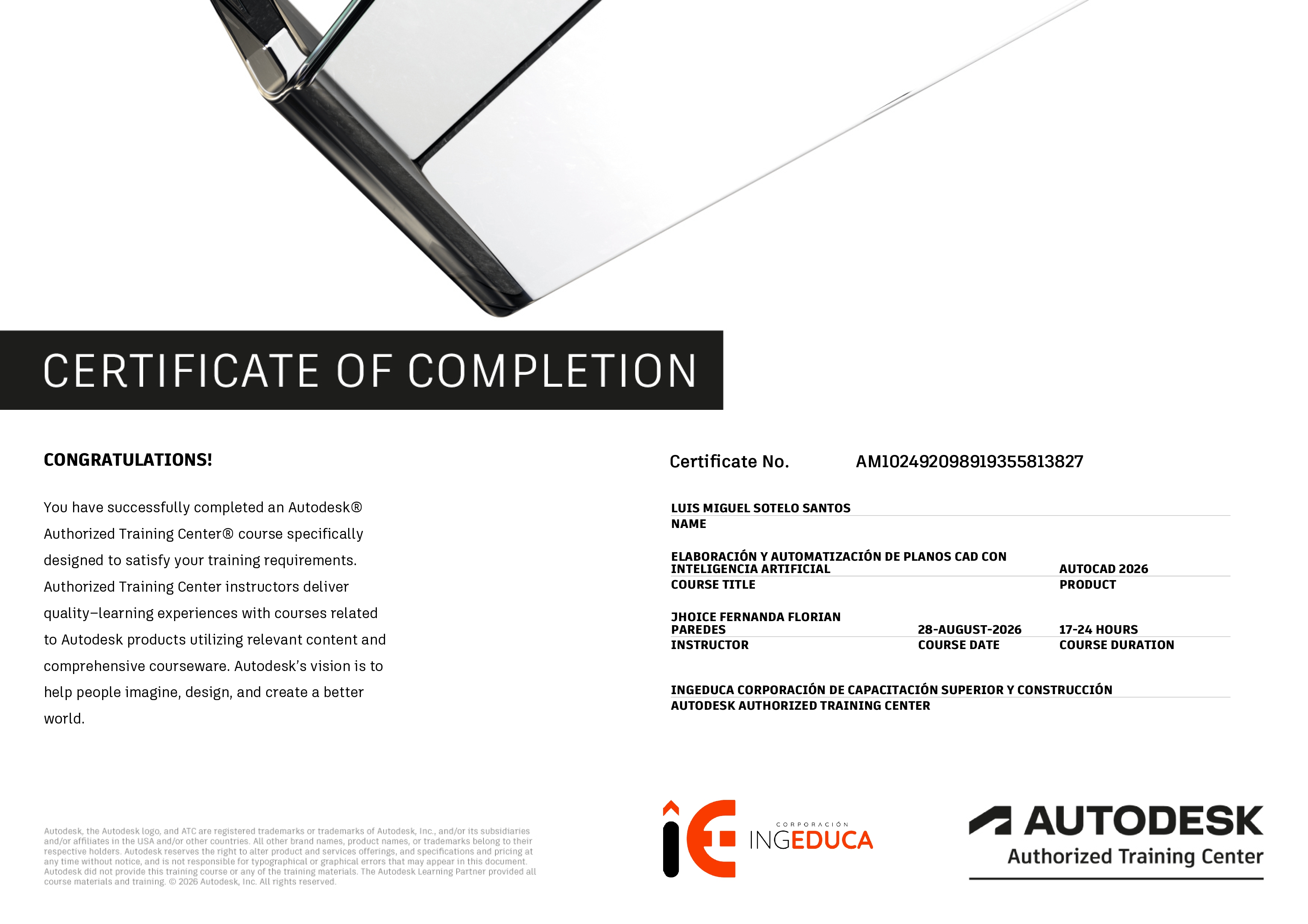Modelo de certificación: CERETIFICACIÓN AUTODESK